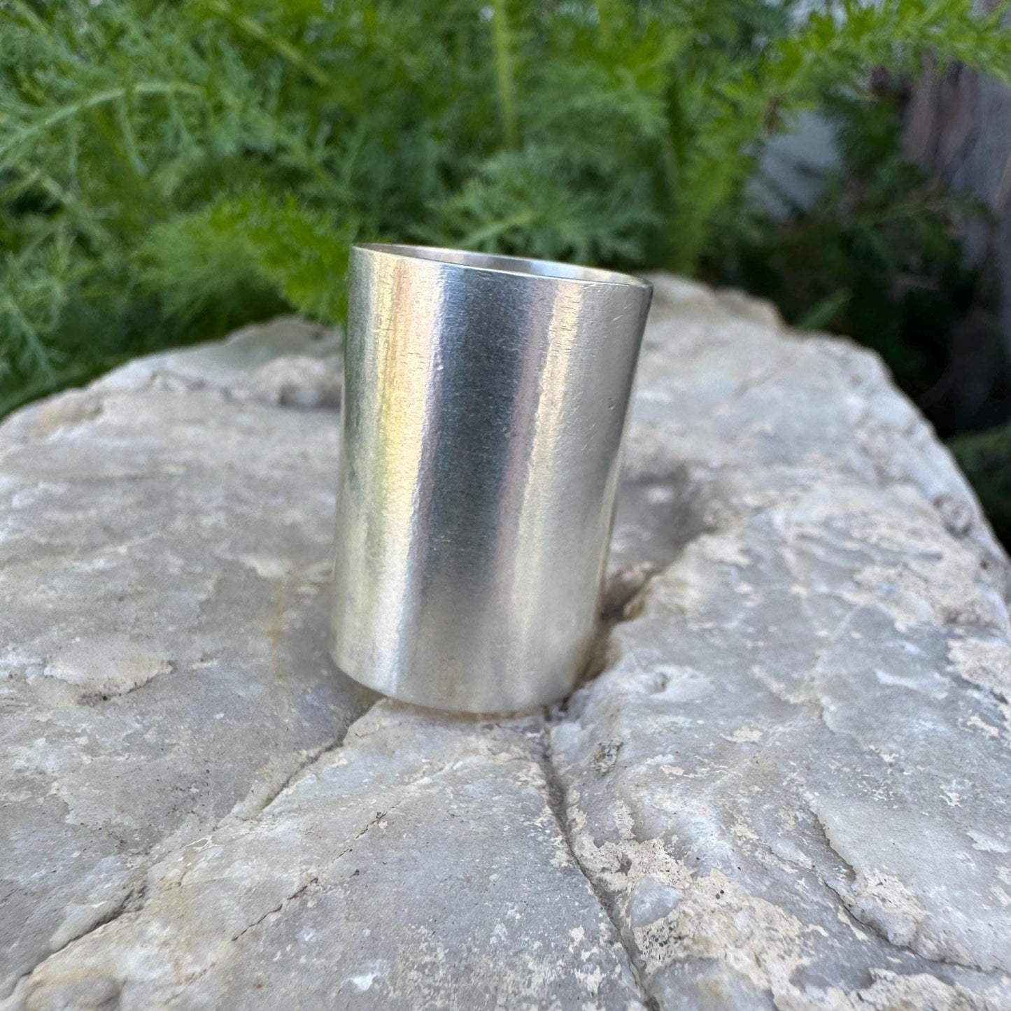 sterling silver guitar slide or big cuff ring (size 8)