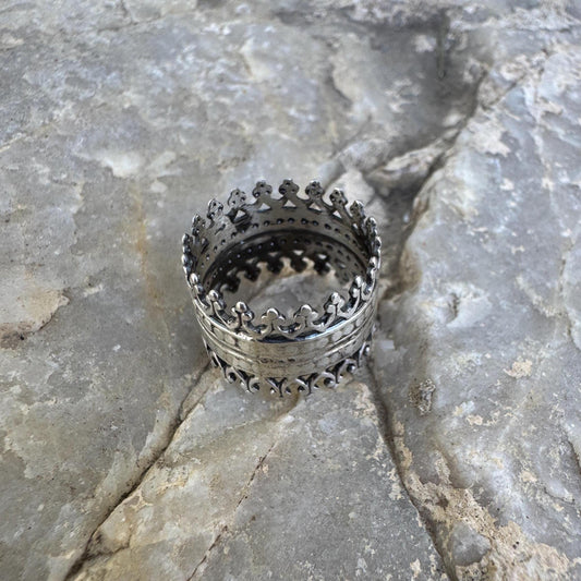 sterling silver gothic lace pinky ring (size 2.75)